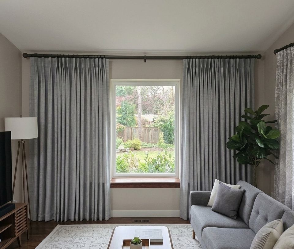 Cortinas confeccionadas a medida en un living