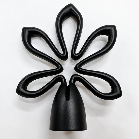 Tope flor negro 19 mm